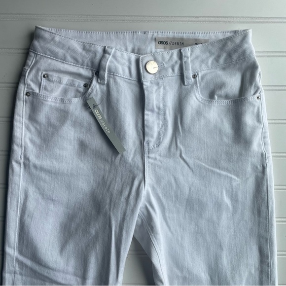 ASOS Denim Skinny Jeans White Size 26 XSmall Mid rise NWT Stretch - Picture 4 of 8